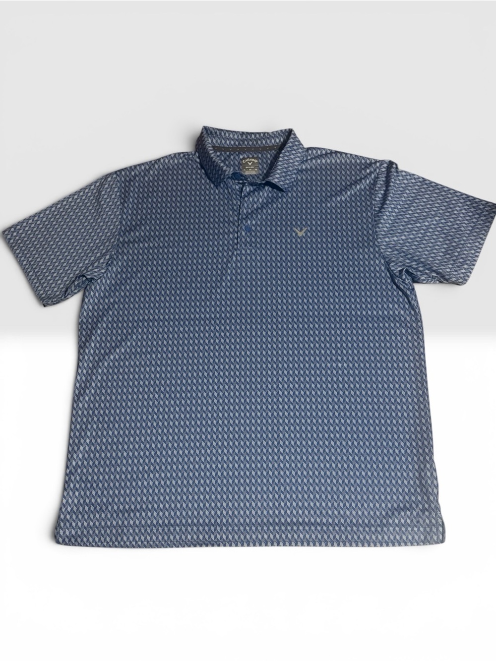 Callaway Blue Geometric Print Performance Polo